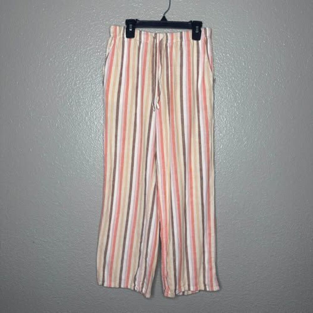 Urban outfitters Striped Wide Leg Linen Blend Pants
